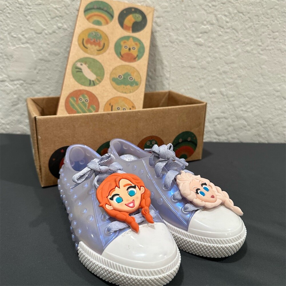 Mini Melissa Disney Frozen Anna Elsa Girls Sneakers Purple Lace Up US 11
